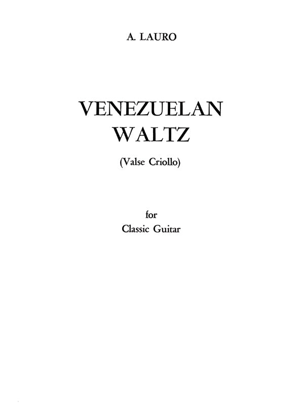 ベネズエラ・ワルツ（ギターソロ）／Venezuelan Waltz – ウィンズスコア