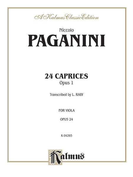 24の奇想曲 Op.1（24のカプリス）（ヴィオラソロ）／24 Caprices Op. 1