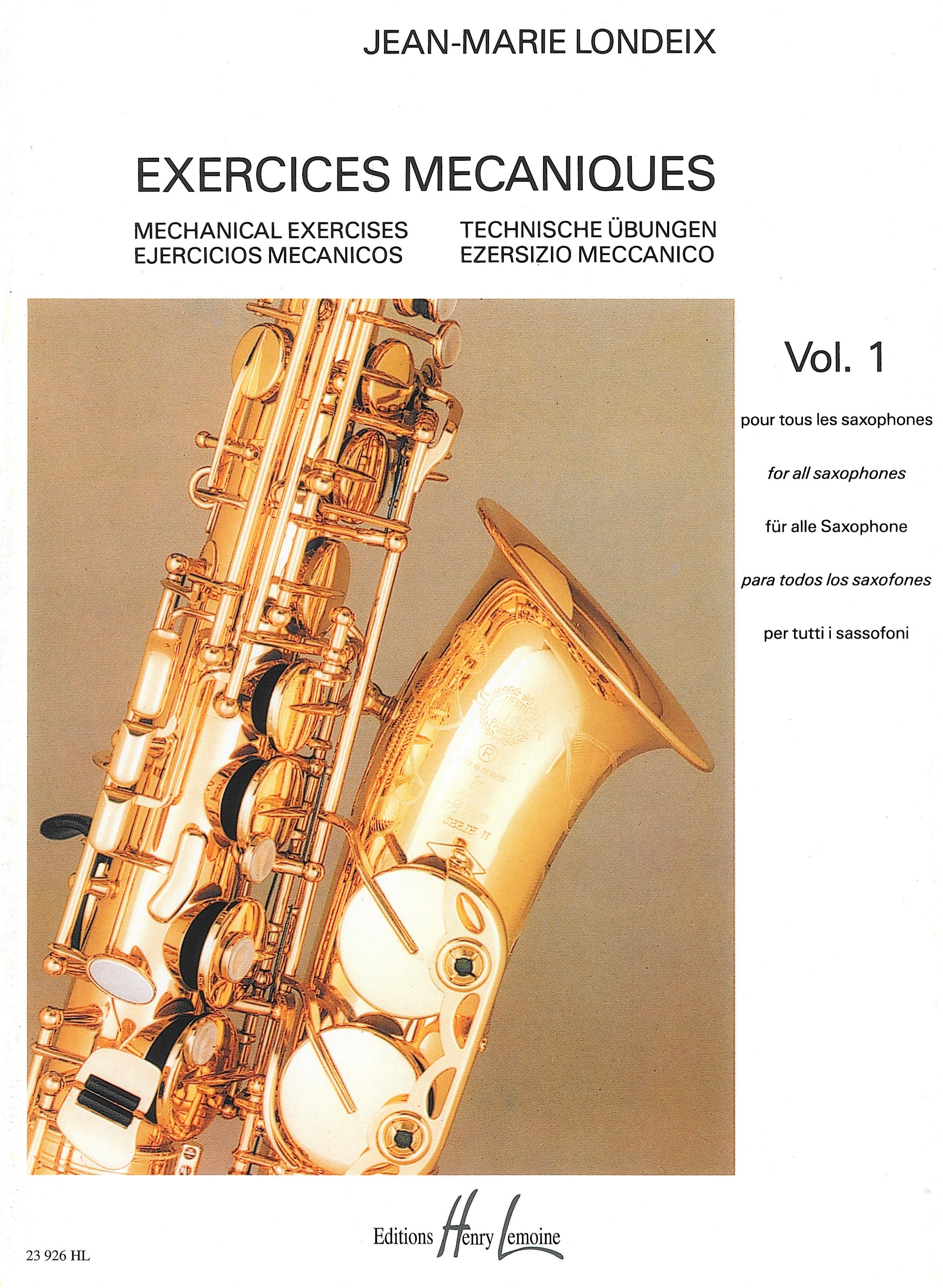 メカニズムの練習課題 第1巻（サックス）／Exercices Mecaniques