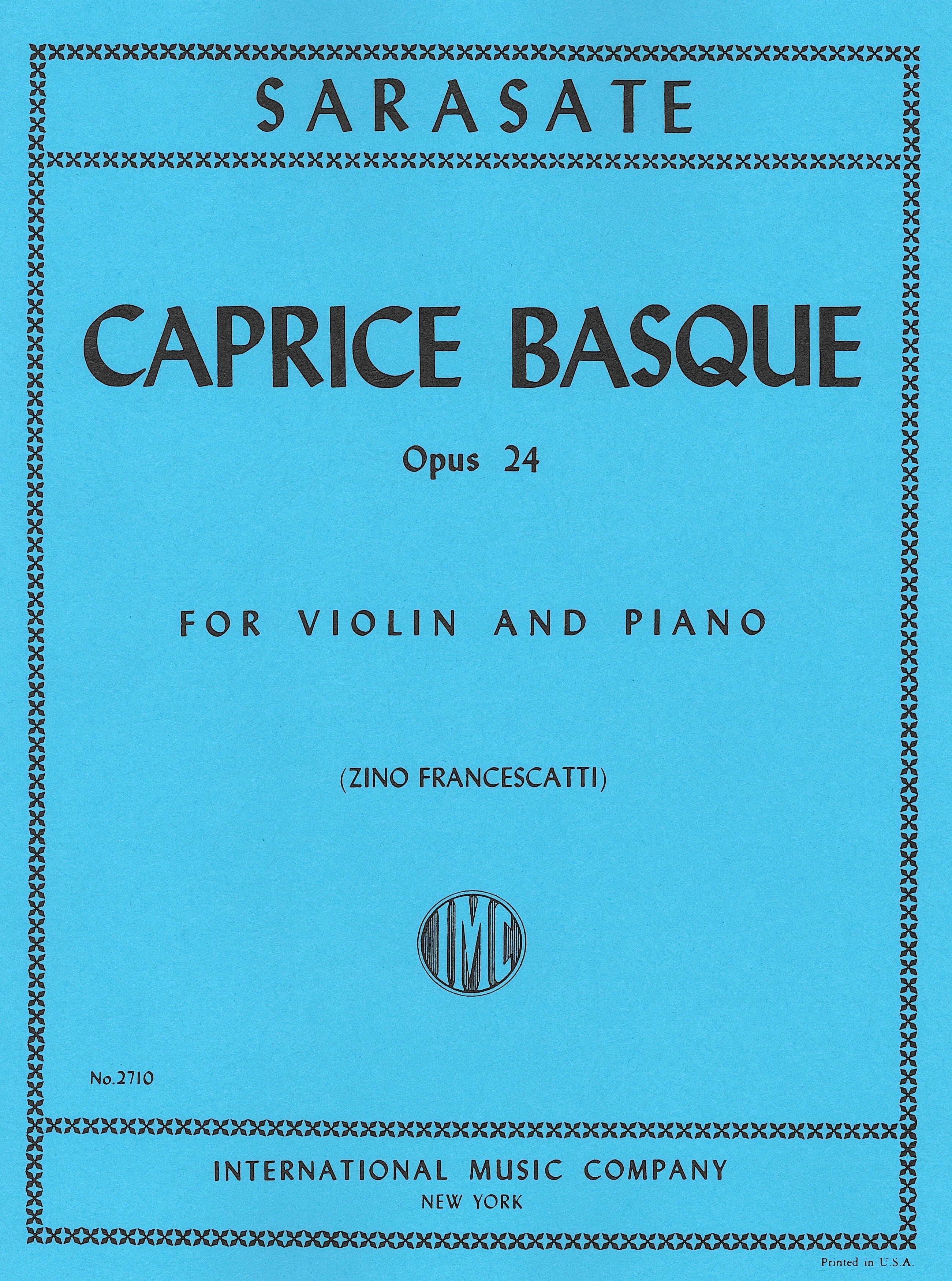 バスク奇想曲 作品24（ヴァイオリンソロ）／Caprice Basque Opus 24
