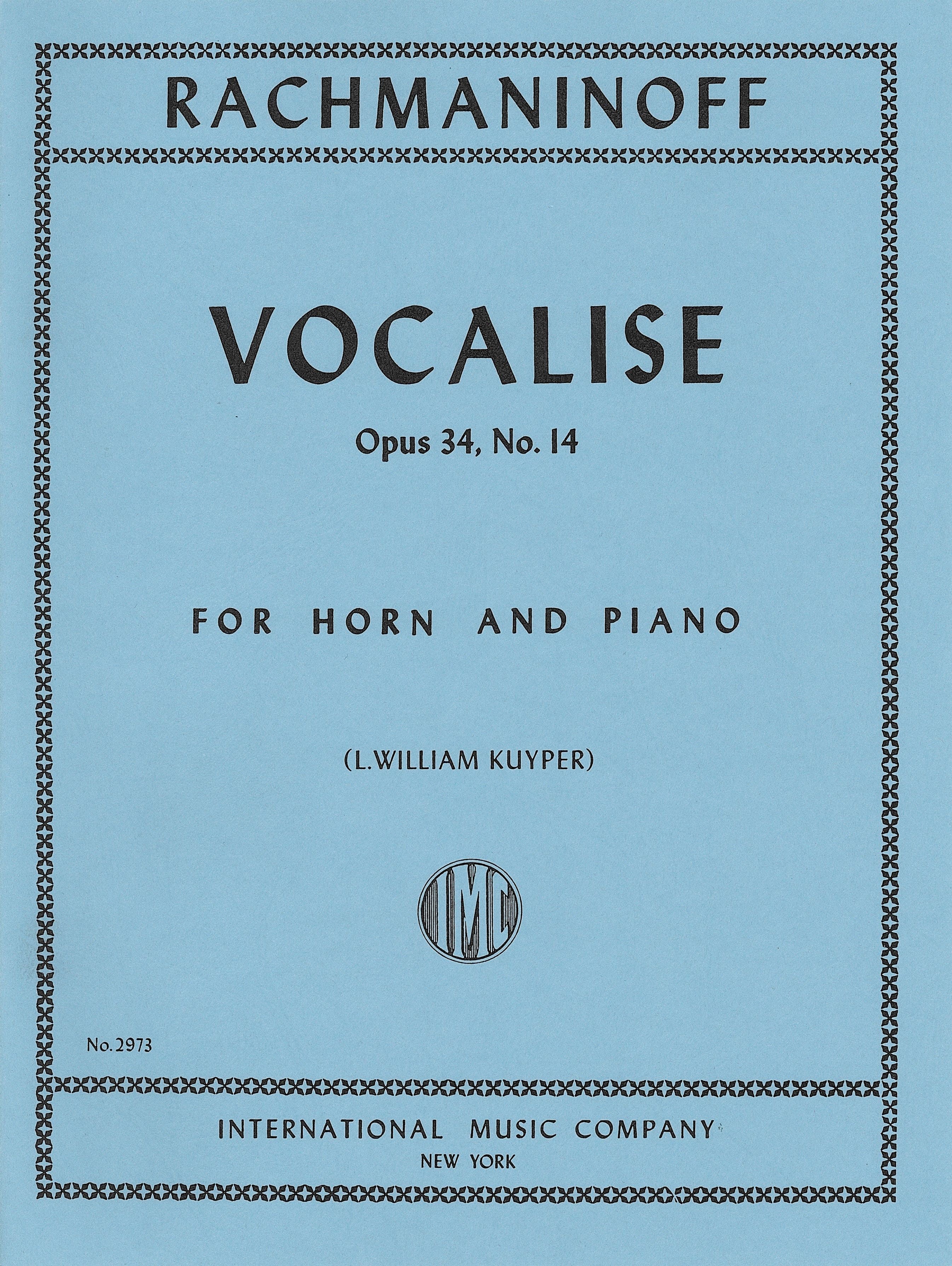 ヴォカリーズ（ホルンソロ）／Vocalise Opus 34 No. 14 (Horn & Piano