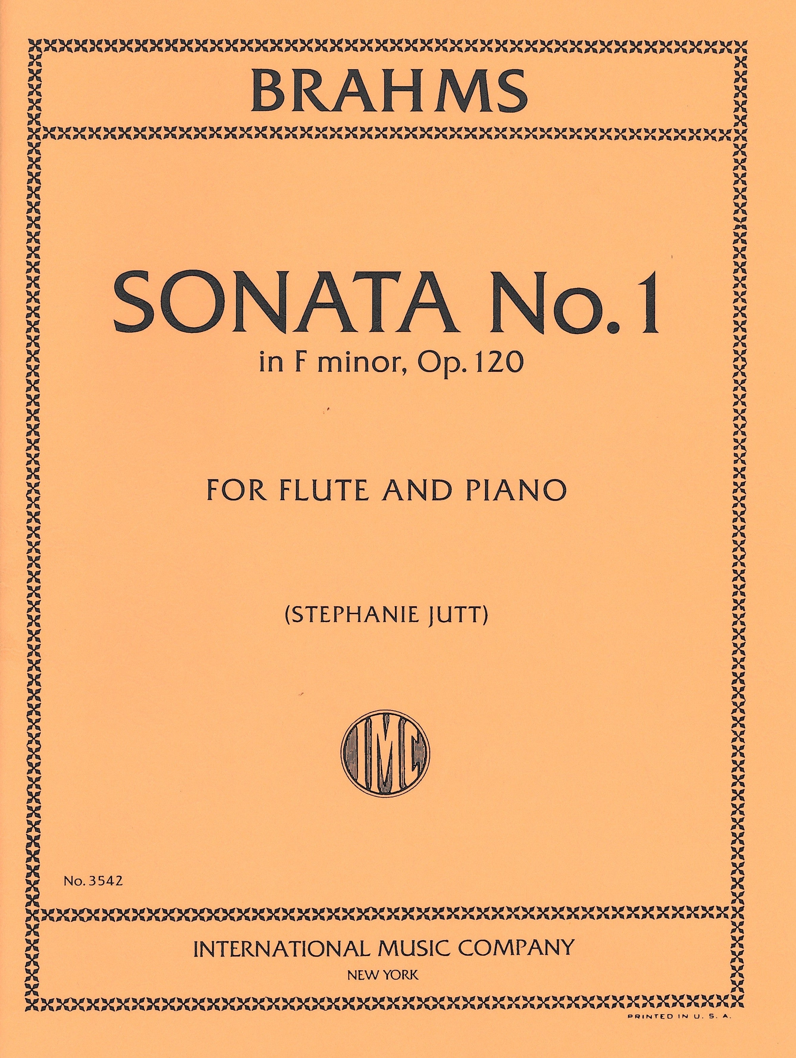 クラリネット・ソナタ第1番 ヘ短調 作品120（フルートソロ）／Sonata