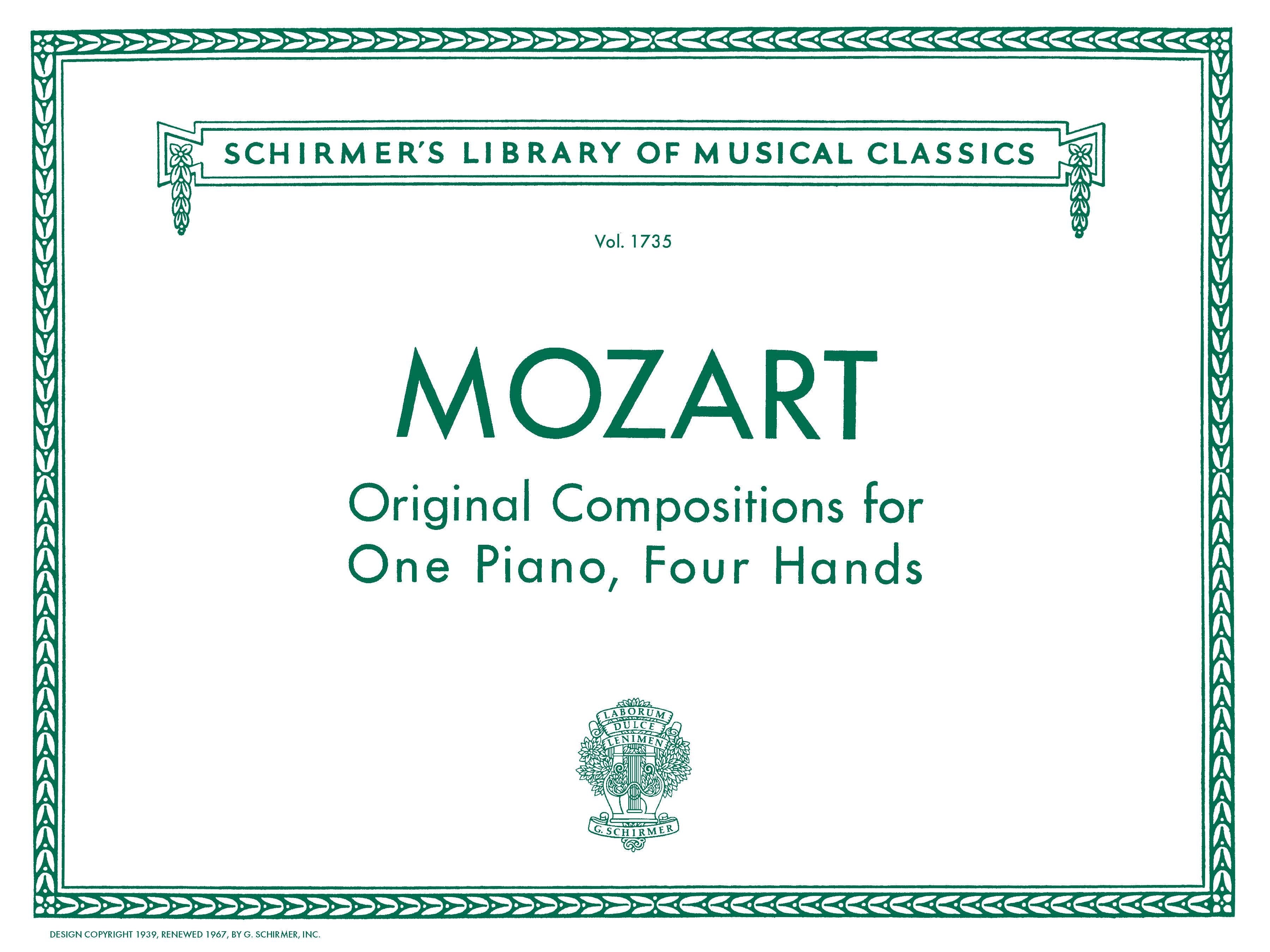 Original Compositions for Piano, 4 Hands (Schirmer Library of