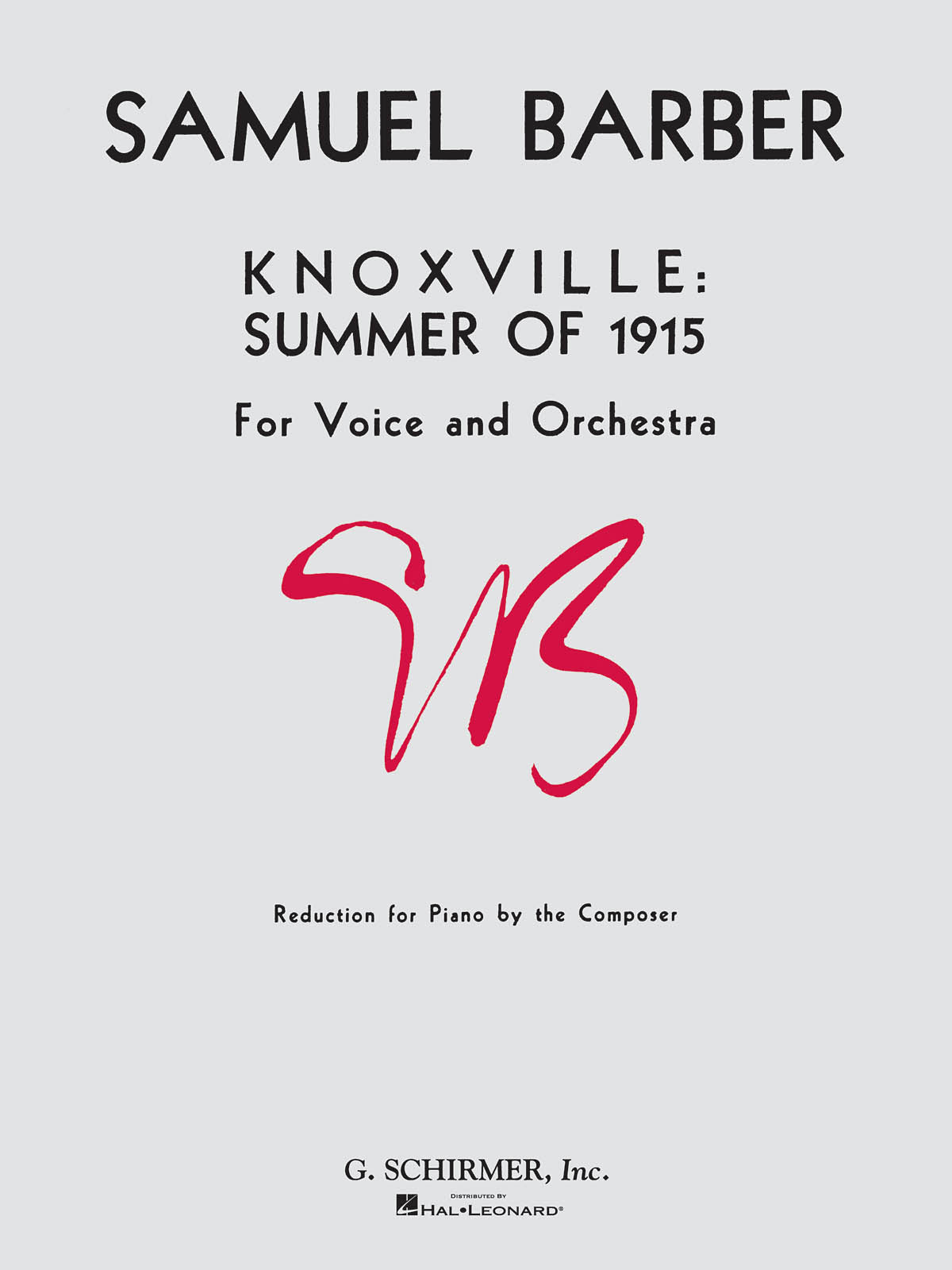 ノックスヴィル「1915年の夏」／Knoxville: Summer of 1915 (Voice