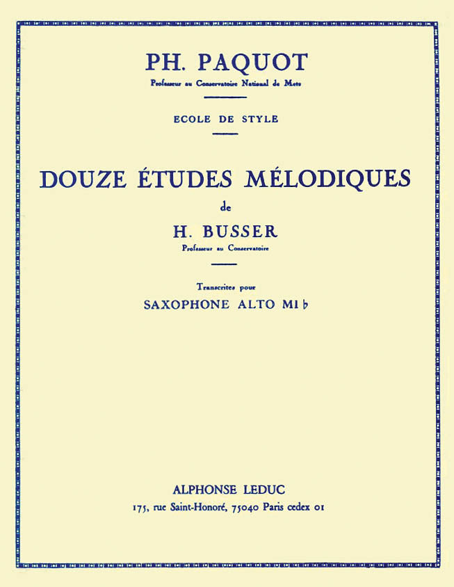 12の旋律的練習曲 （サックス）／Douze Etudes Melodiques – ウィンズ