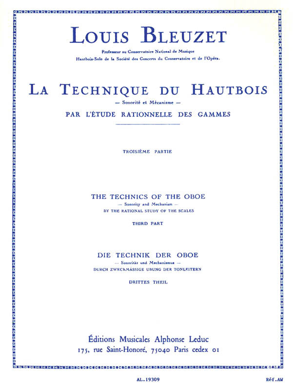 オーボエのテクニック（ソノリテとメカニズム）第3巻（オーボエ）／La Technique du Hautbois Volume 3