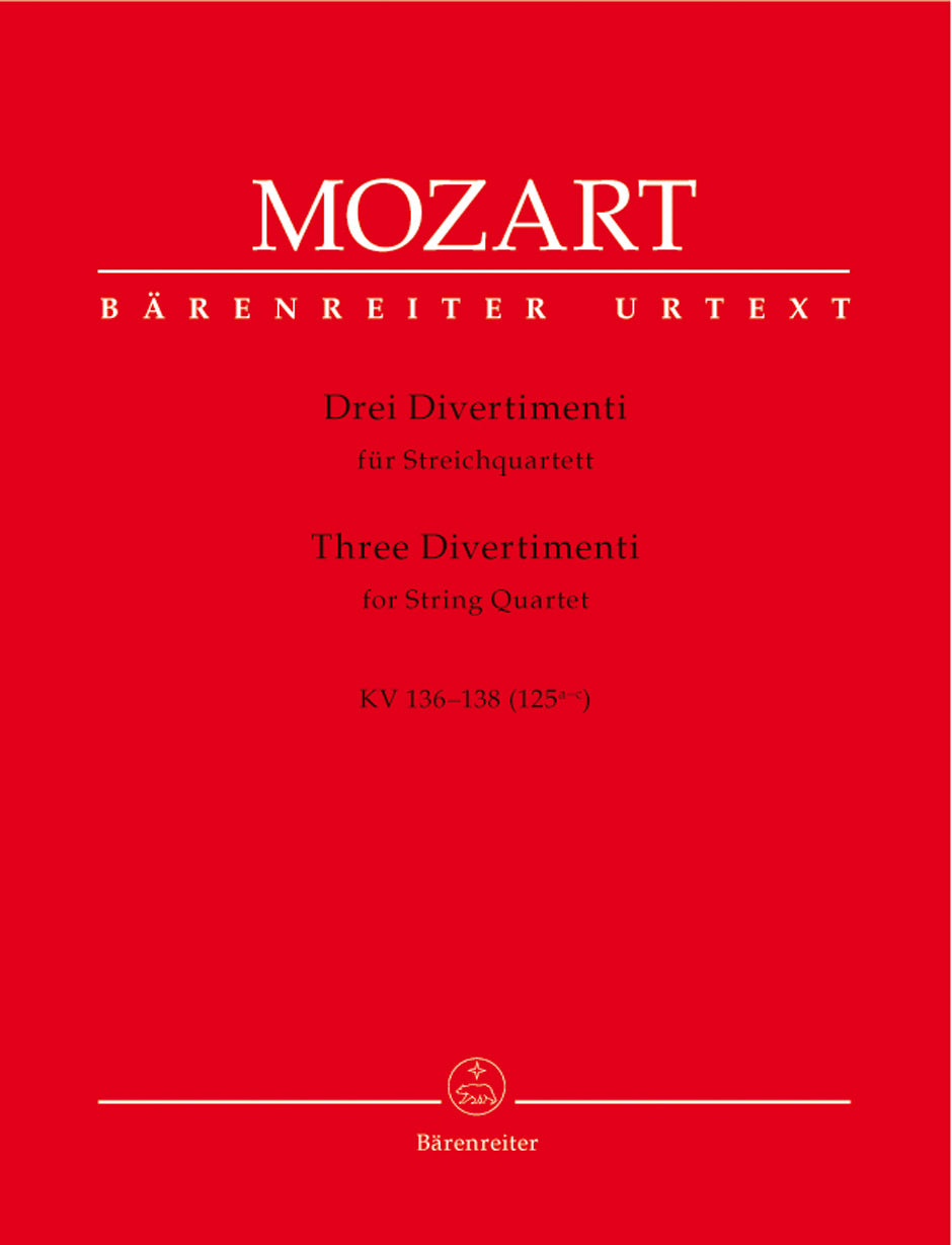 Three Divertimenti for Strings KV136-138 (Quartet – ウィンズスコア