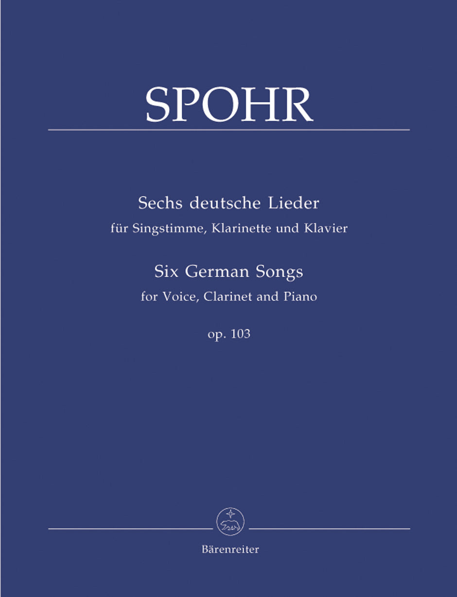 6つのドイツ歌曲 Op.103（Soprano Voice/Clarinet/Piano）／Sechs