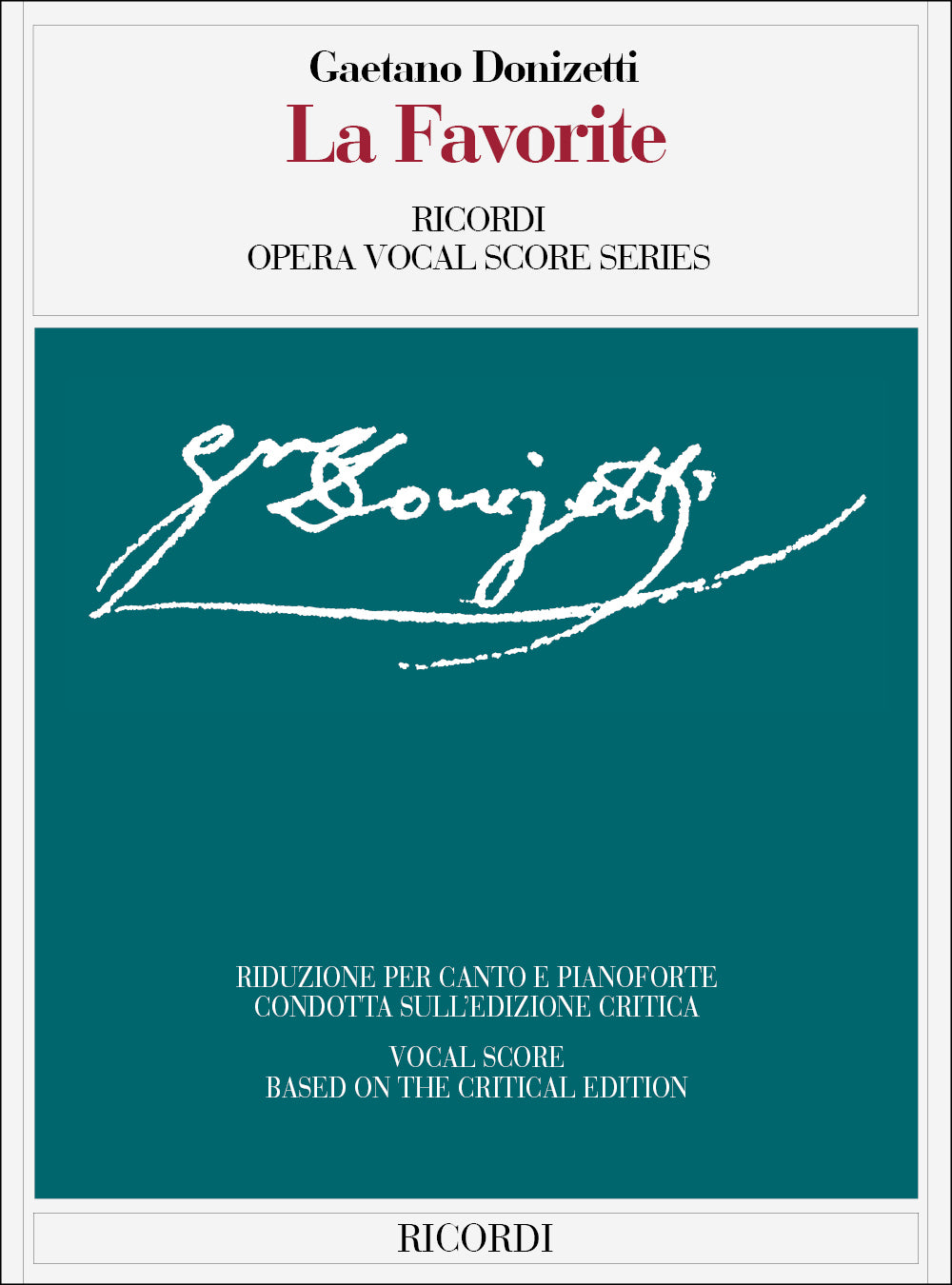 ドニゼッティ LA FAVORITE 楽譜 2冊セット La Favorita (Vocal Score) – ウィンズスコア