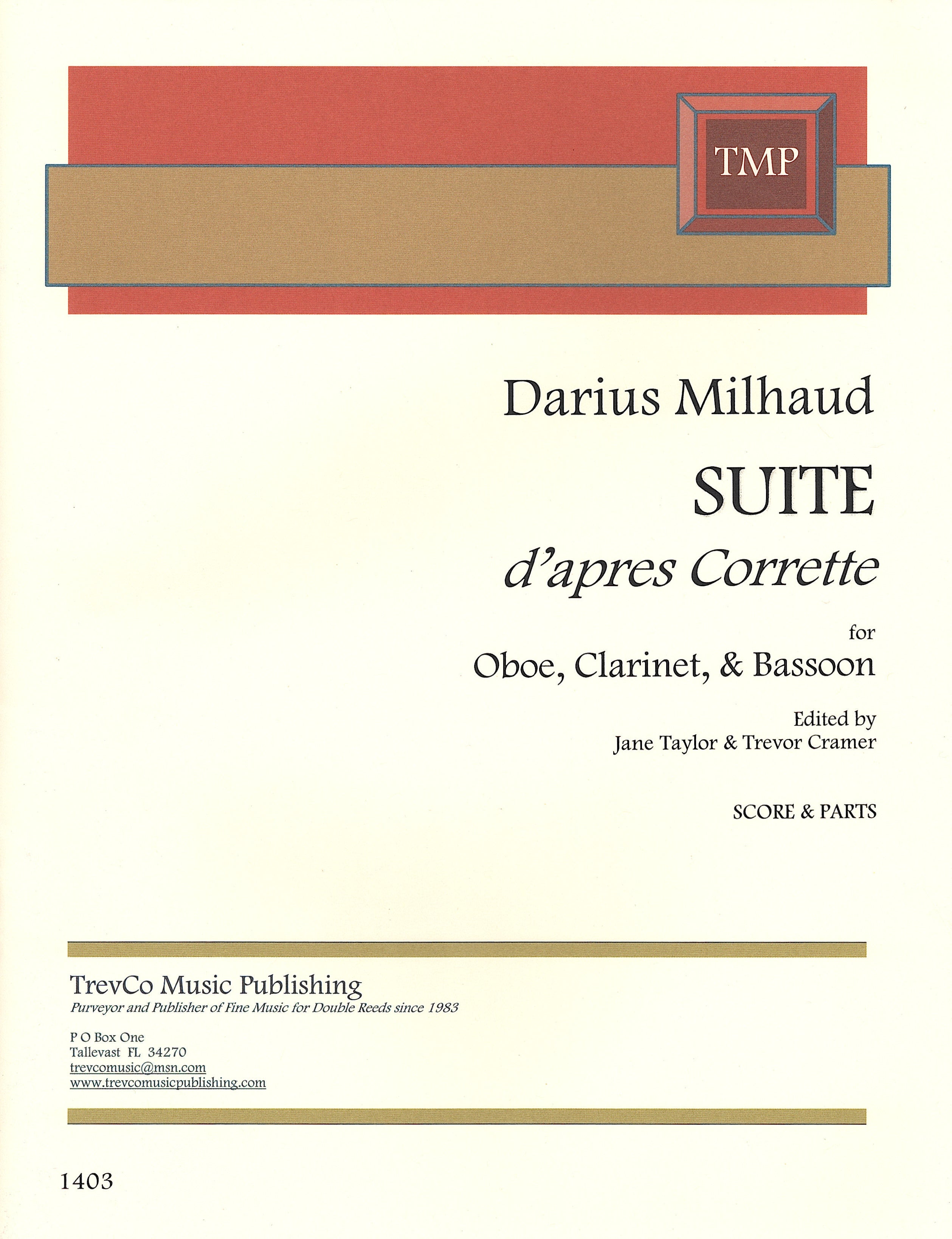 コレットによる組曲（木管3重奏）／Suite d'apres Corrette Op 161