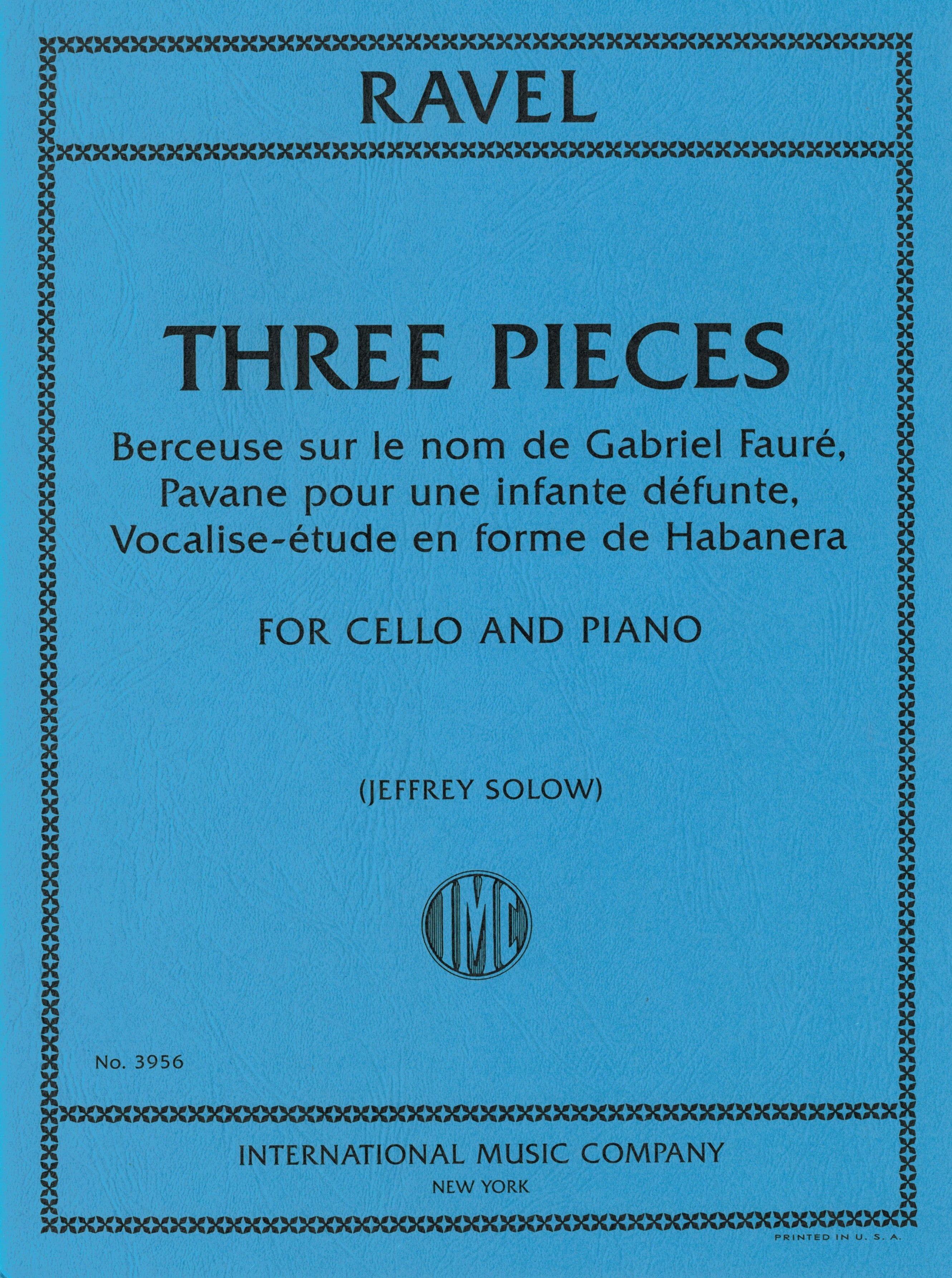 米Muzelle　「チェロ小品集」　エンニオ・ボロニーニ 3つの小品（チェロソロ）／3 Pieces (Cello & Piano) - Maurice Ravel