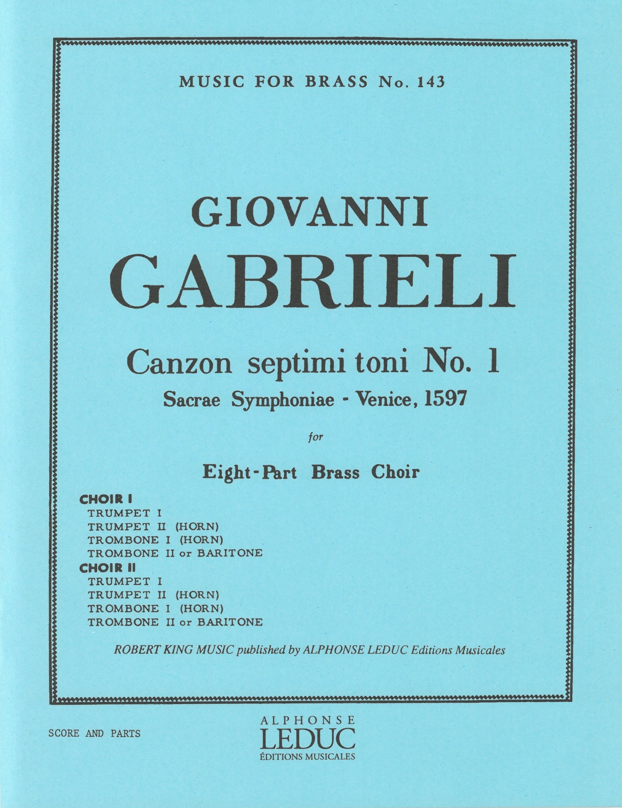 第7旋法のカンツォン 第1番（金管8重奏）／Canzon Septimi Toni No. 1