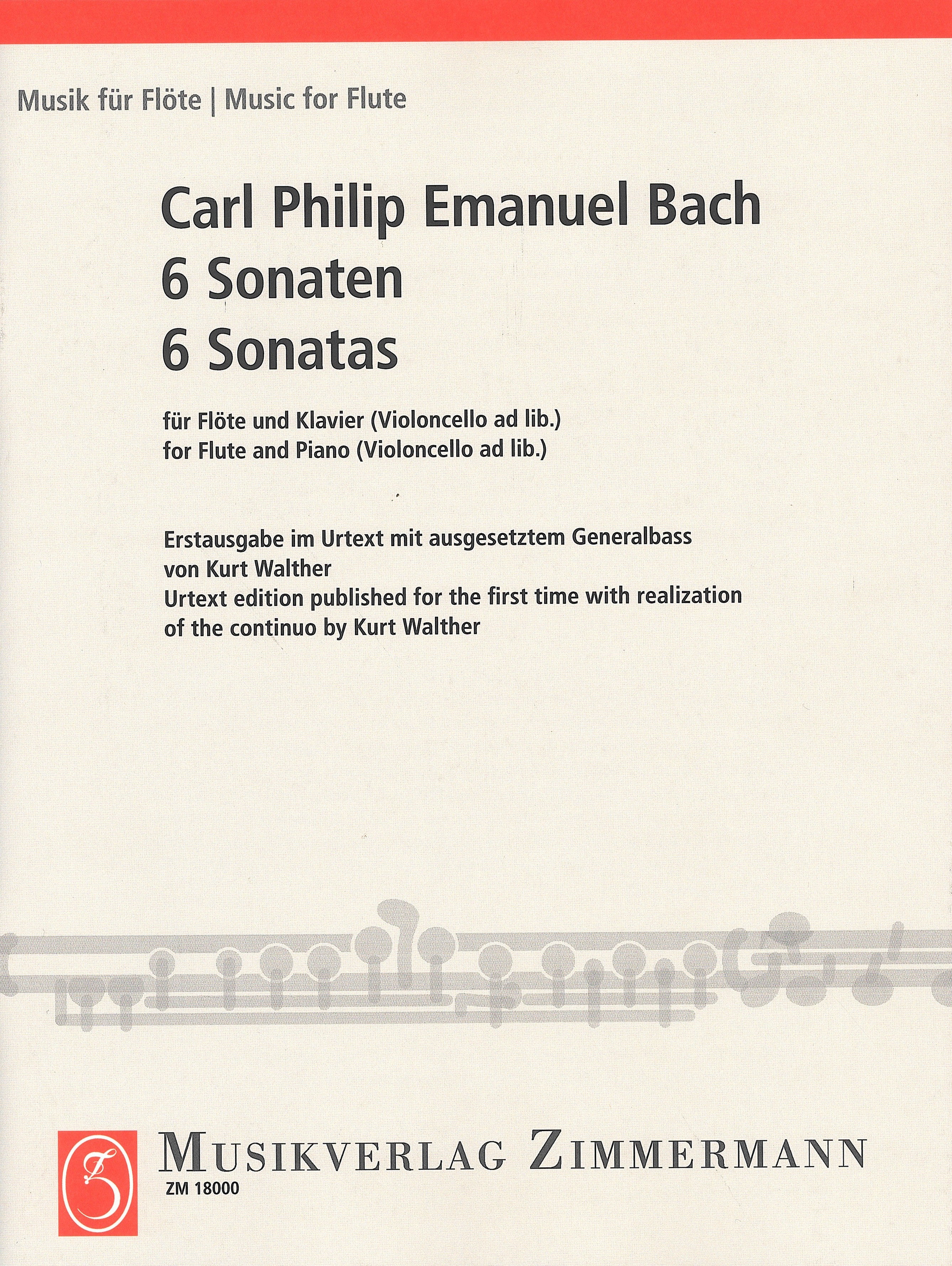 6つのフルート・ソナタ集（フルートソロ）／6 Sonatas Wq 125-127, 129