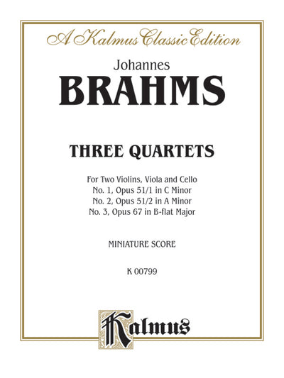 3つの弦楽4重奏曲（Study Score）／3 Quartets Opus 51 Nos. 1 & 2 & Opus 67