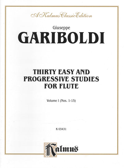 30の易しく漸進的な練習曲 第1巻（No.1-15）（フルート）／30 Easy and Progressive Studies Vol I (Nos.1-15)