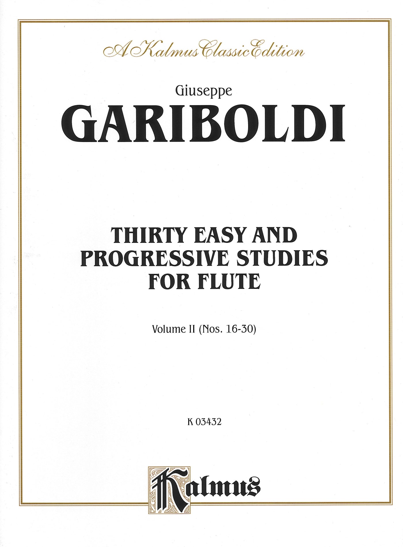 30の易しく漸進的な練習曲 第2巻（No.16-30）（フルート）／30 Easy and Progressive Studies Vol II (Nos.16-30)