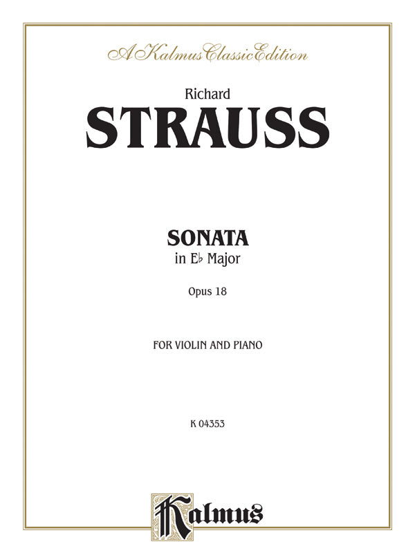 ヴァイオリン・ソナタ 変ホ長調 Op.18（ヴァイオリンソロ）／Violin Sonata in Eb Major Op. 18