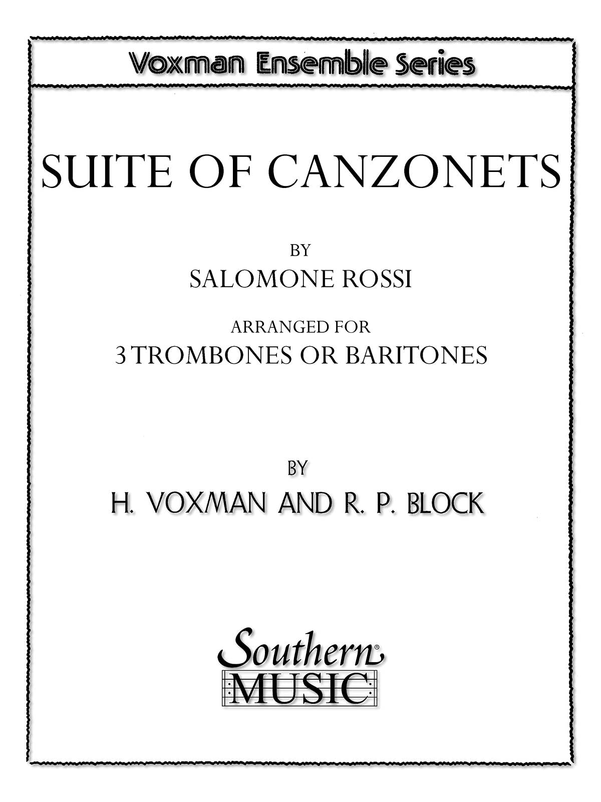 カンツォネット組曲 (トロンボーン三重奏曲)／Suite of Canzonets (Trombone Trio)