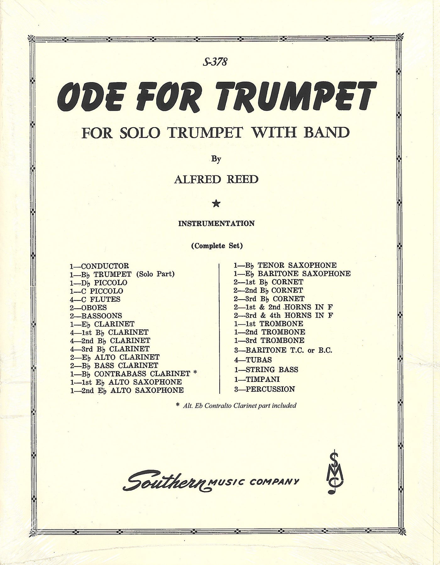 トランペットのための頌歌（Trumpet & Band）／Ode for Trumpet