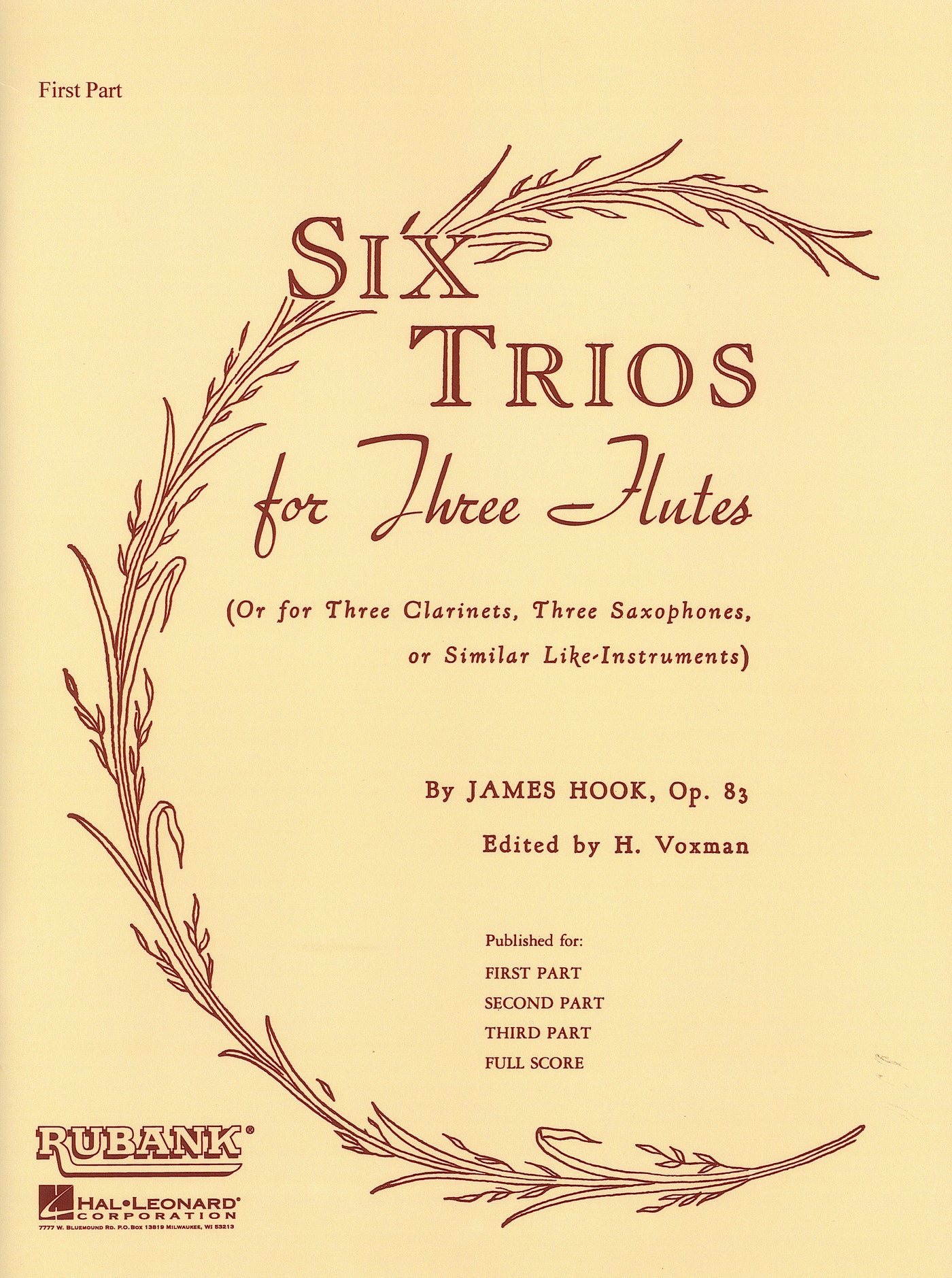 フルートのための6つの三重奏曲 作品83／Six Trios for Three Flutes, Op. 83