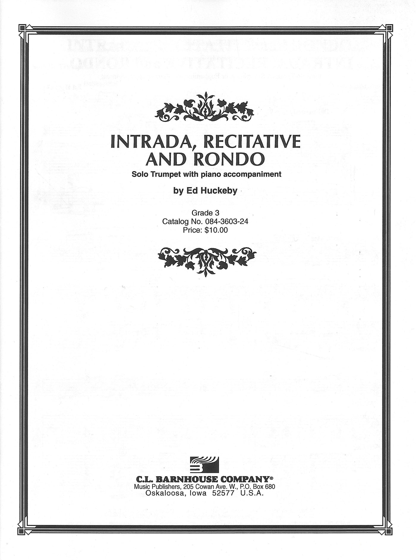 イントラーダ、レチタティーヴォ、ロンド（トランペットソロ）／Intrada, Recitative and Rondo (Trumpet & Piano)