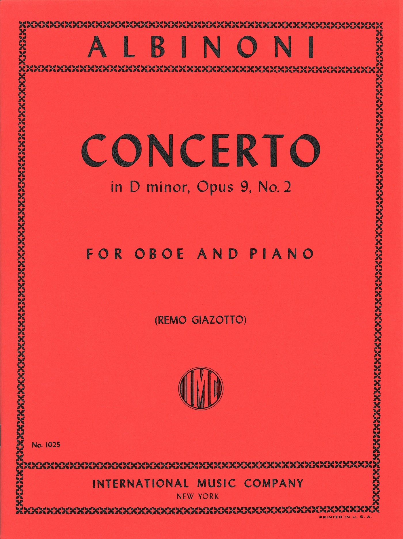 オーボエ協奏曲 ニ短調 作品9-2（Ob.ソロ）／Concerto (in D minor - Op.9 - No. 2)