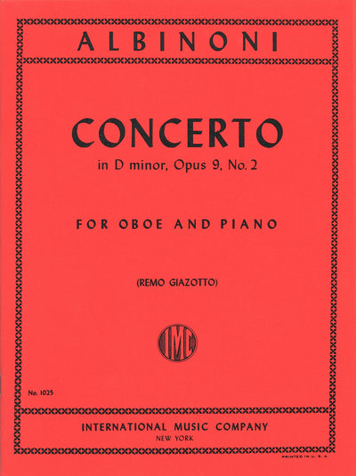 オーボエ協奏曲 ニ短調 作品9-2（Ob.ソロ）／Concerto (in D minor - Op.9 - No. 2)