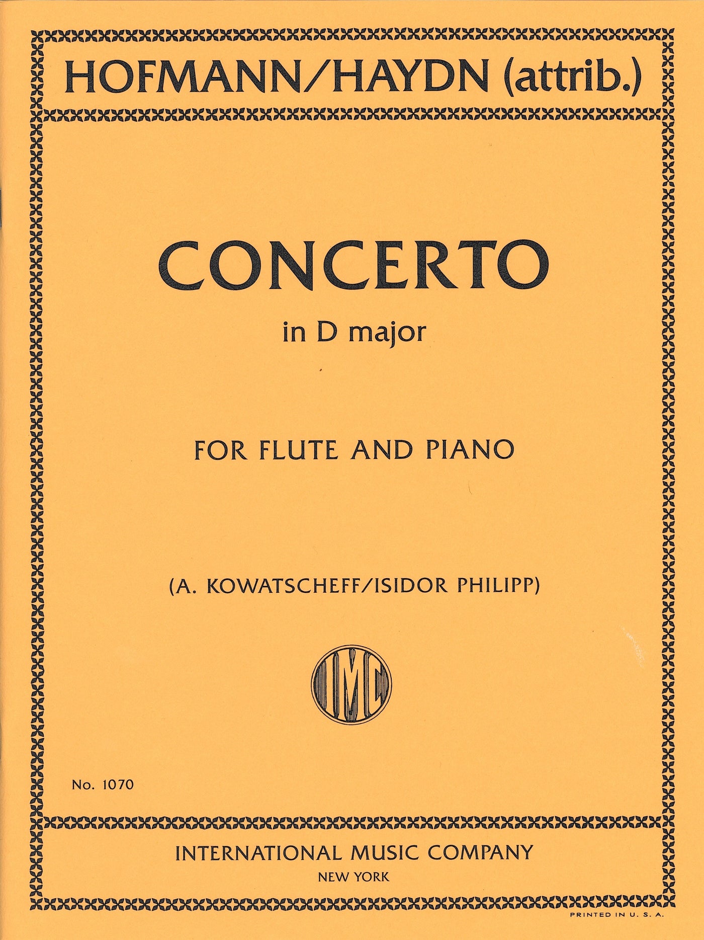 フルート協奏曲 ニ長調（Hob. VIIf:D1）（フルートソロ）／Flute Concerto in D Major Hob. VIIf D1