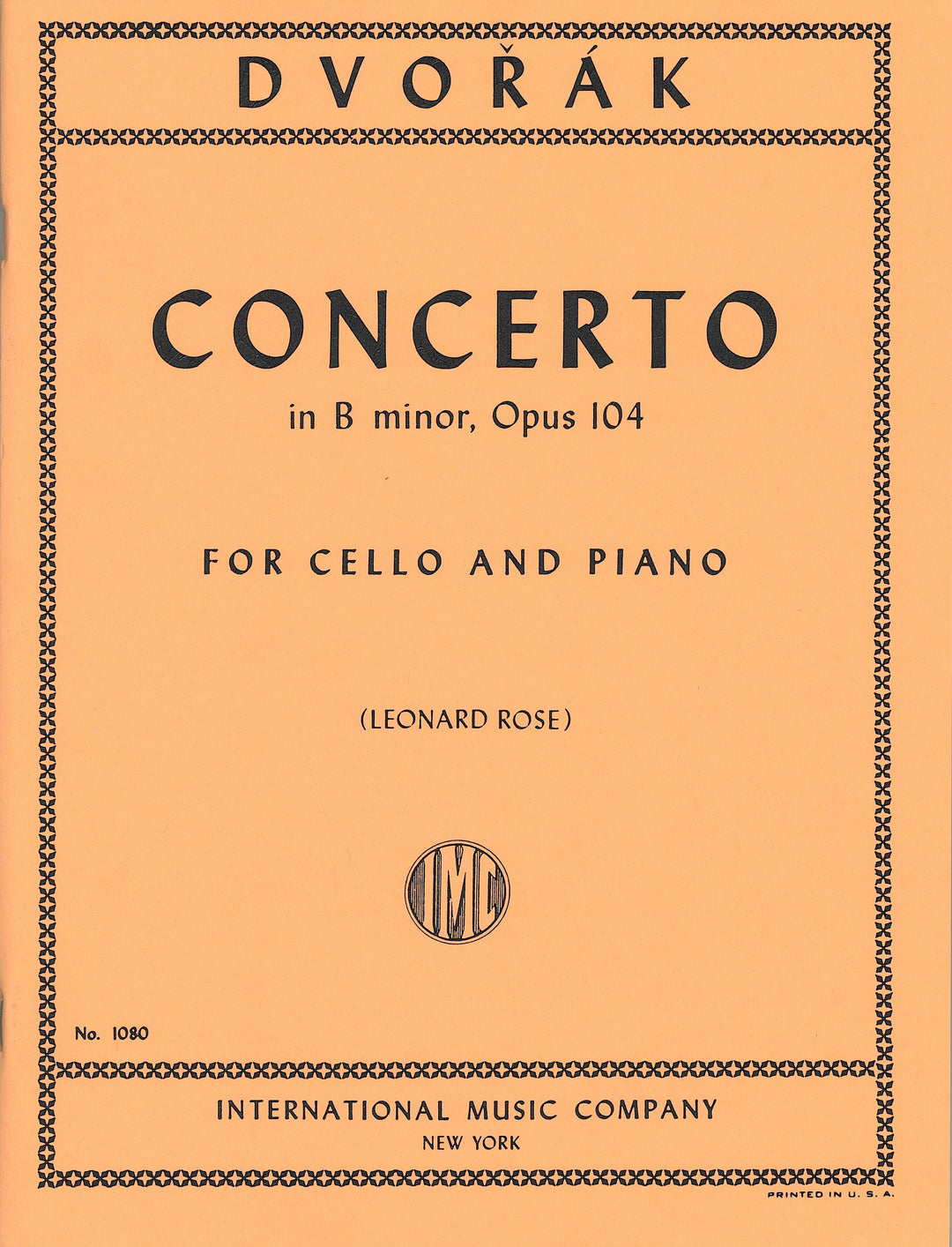 チェロ協奏曲 ロ短調 Op.104（チェロソロ）／Cello Concerto in B