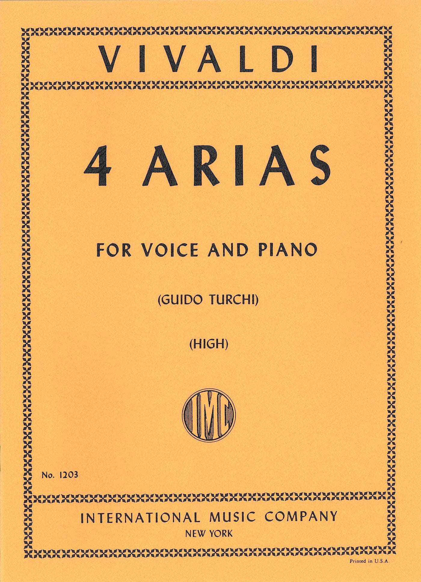 4つのアリア集（高声用）／4 Arias (High Voice & Piano)