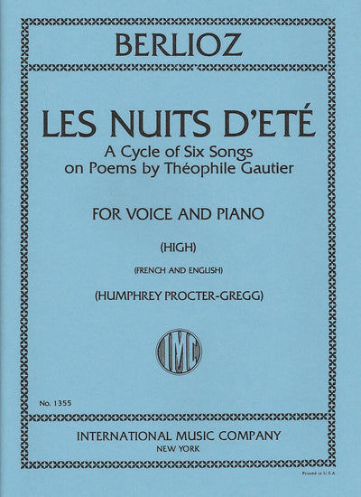 歌曲集「夏の夜」（高声用）／Les Nuits d'Ete Opus 7 (High Voice & Piano)