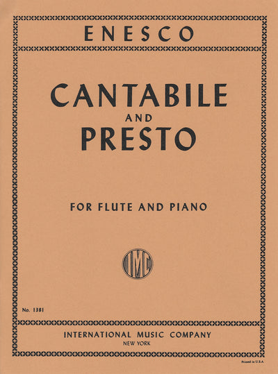 カンタービレとプレスト（フルートソロ）／Cantabile and Presto (Flute & Piano)