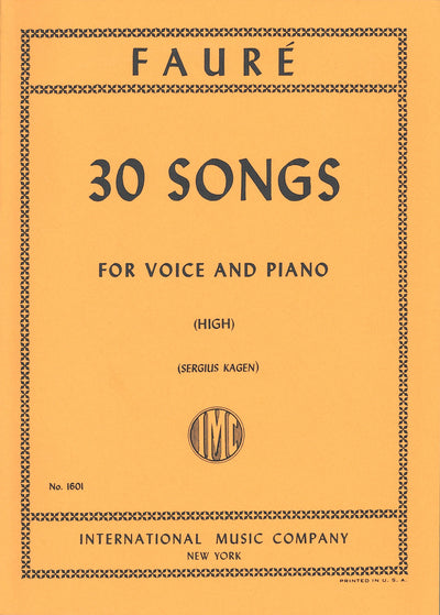 30の歌曲集（高声用）／30 Songs (High Voice & Piano)