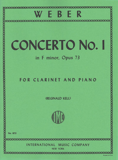 クラリネット協奏曲 第1番 ヘ短調 Op.73（クラリネットソロ）／Clarinet Concerto No. 1 in F minor Op 73