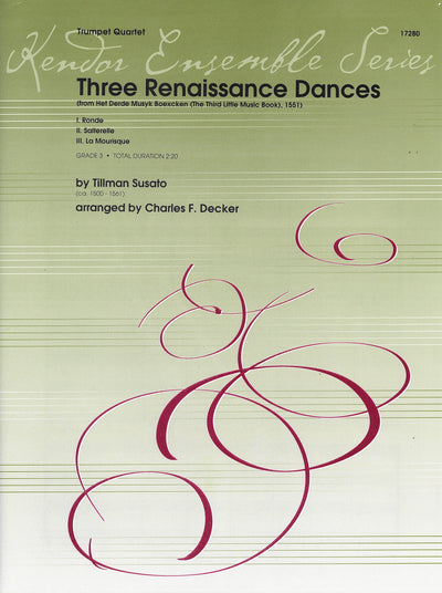 3つのルネサンス舞曲（トランペット4重奏）／Three Renaissance Dances