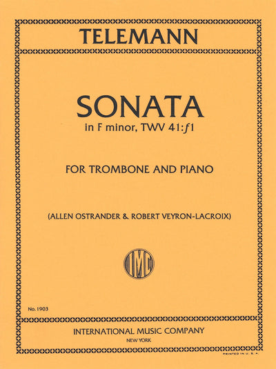 トロンボーン・ソナタ ヘ短調（トロンボーンソロ）／Sonata in f minor TWV41:f1 (Trombone & Piano)