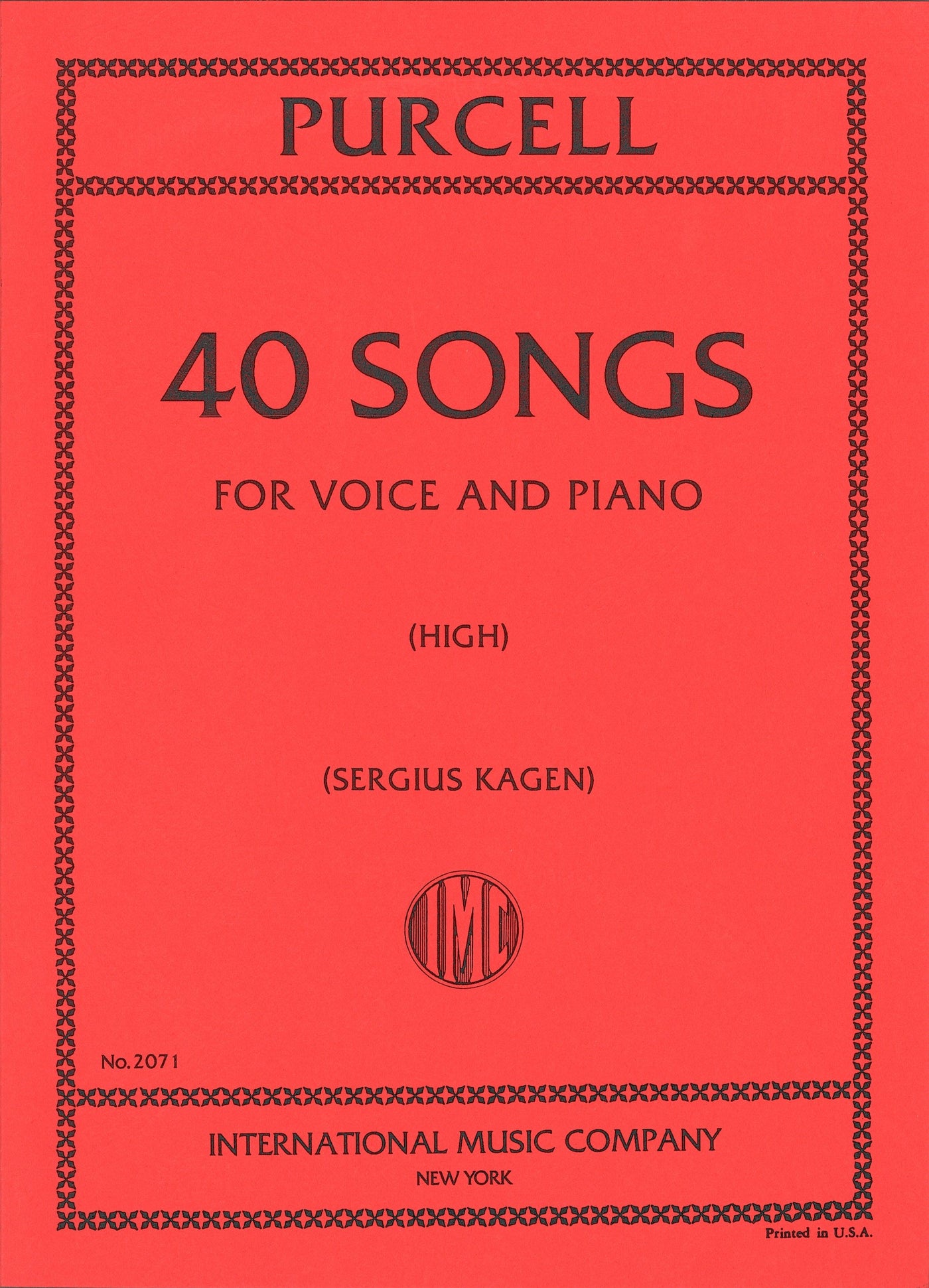 パーセル：40の歌曲集（高声用）／40 Songs (High Voice & Piano)