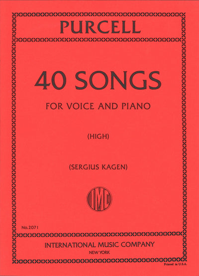 パーセル：40の歌曲集（高声用）／40 Songs (High Voice & Piano)