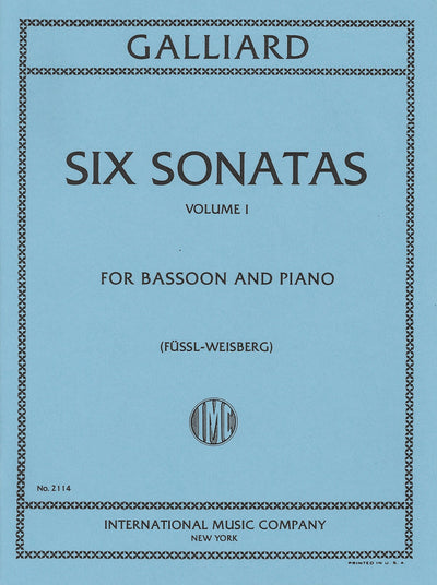 6つのファゴット・ソナタ 第1巻（1-3番）（ファゴットソロ）／Six Sonatas Volume I (Bassoon & Piano)