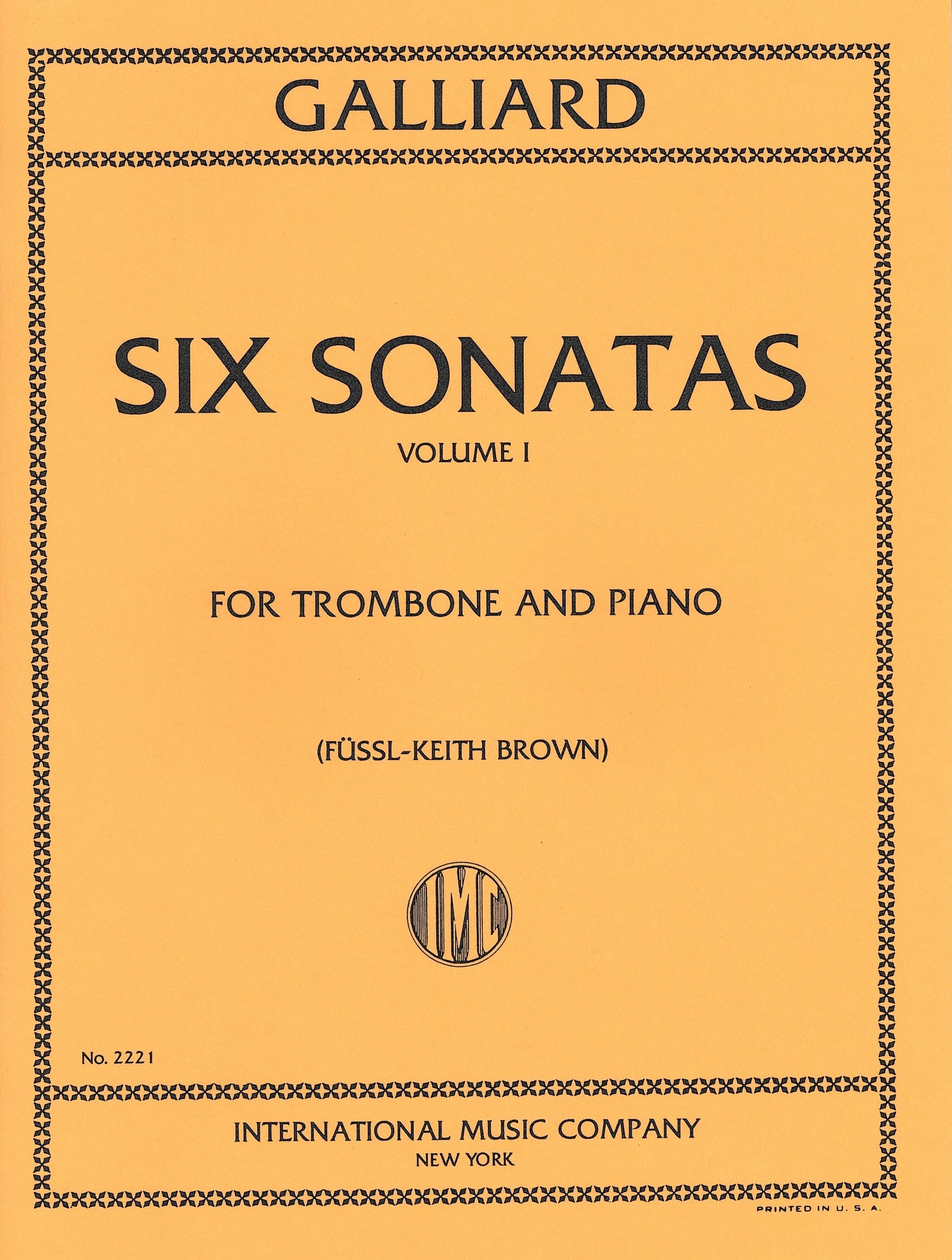 6つのソナタ 第1巻（トロンボーンソロ）／Six Sonatas Volume I (Trombone & Piano)