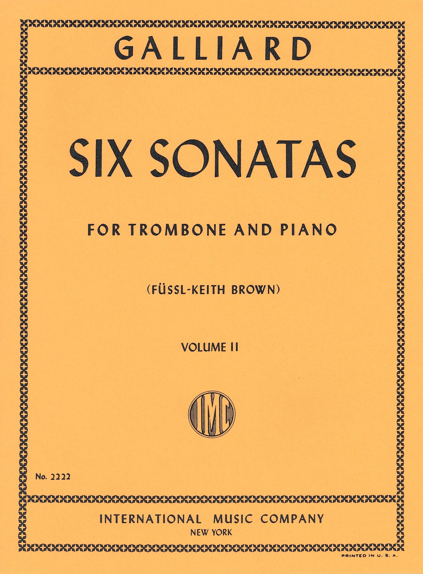 6つのソナタ 第2巻（トロンボーンソロ）／Six Sonatas Volume II (Trombone & Piano)