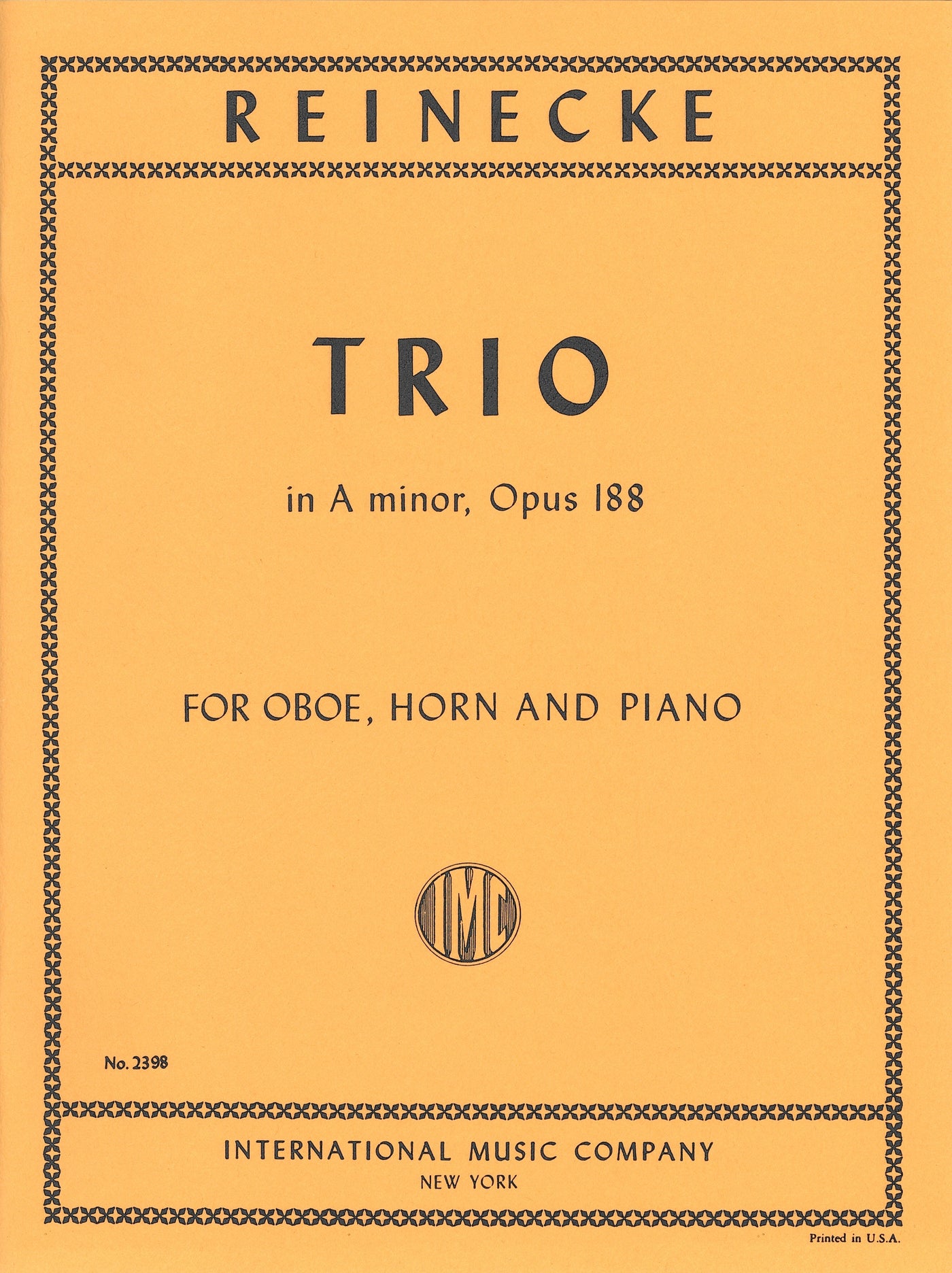 木管3重奏曲 イ短調 Op.188（木管3重奏）／Trio in A minor Op. 188 (Oboe/Horn/Piano)