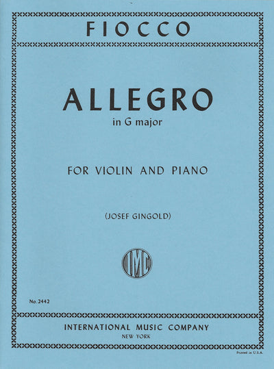 ヴァイオリンと弦楽合奏のためのアレグロ（ヴァイオリンソロ）／Allegro (Violin & Piano)