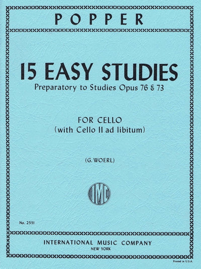 15のやさしい練習曲（Op 73 & 76 への準備練習）（チェロ）／15 Easy Studies (Preparatory to Op. 73 & 76)