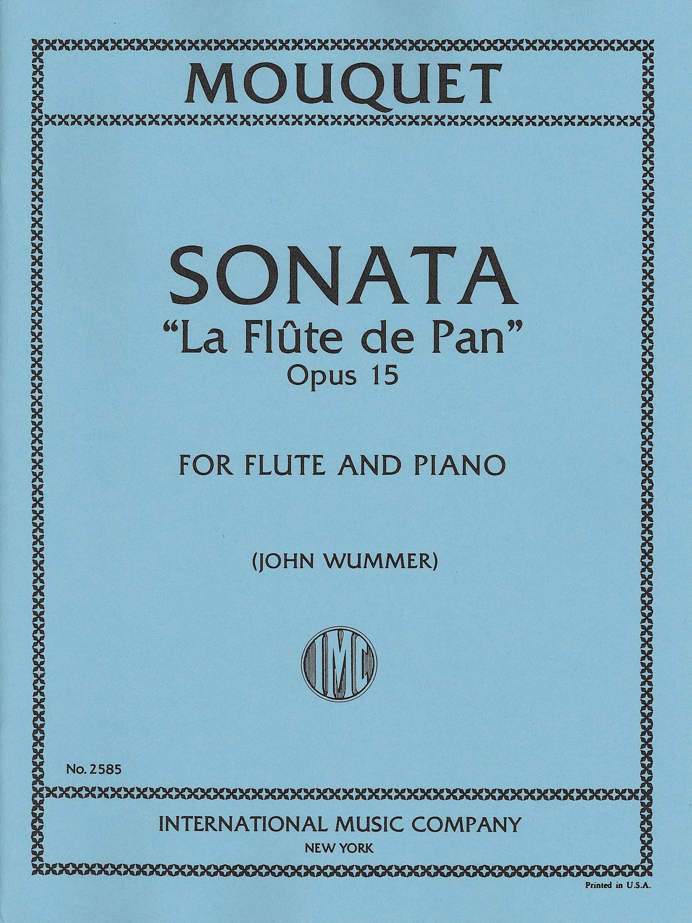 パンの笛 作品15（フルートソロ）／Sonata "La Flute de Pan" Opus 15 (Flute & Piano)