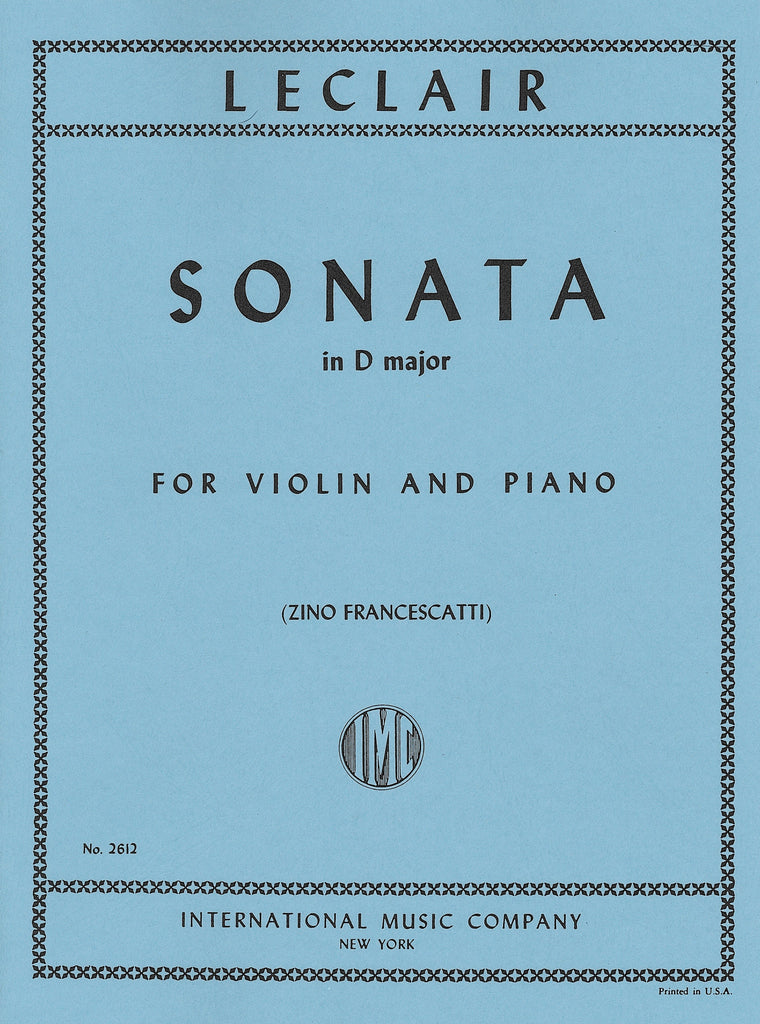 ヴァイオリン・ソナタ ニ長調（ヴァイオリンソロ）／Violin Sonata in