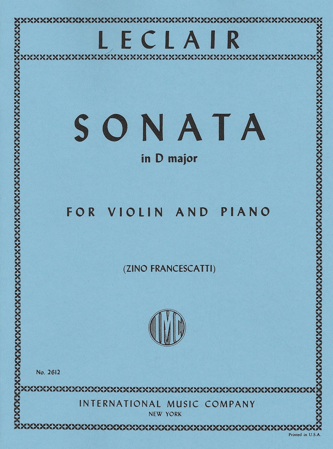 ヴァイオリン・ソナタ ニ長調（ヴァイオリンソロ）／Violin Sonata in D Major