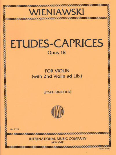 8つのエチュード・カプリス Op.18（ヴァイオリン）／8 Etudes-Caprices Opus 18