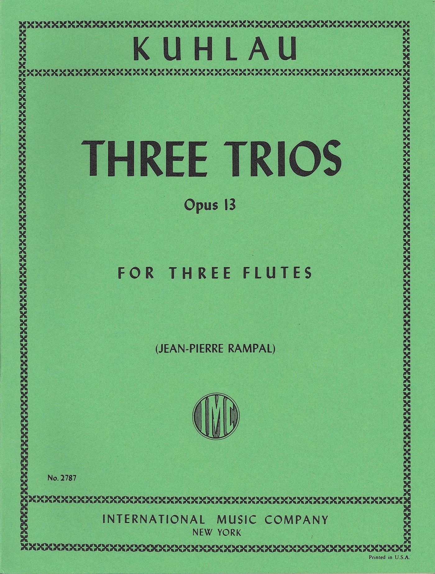 スリー・トリオ 3つの3重奏曲（フルート3重奏）／Three Trios Opus 13 (Flute Trio)