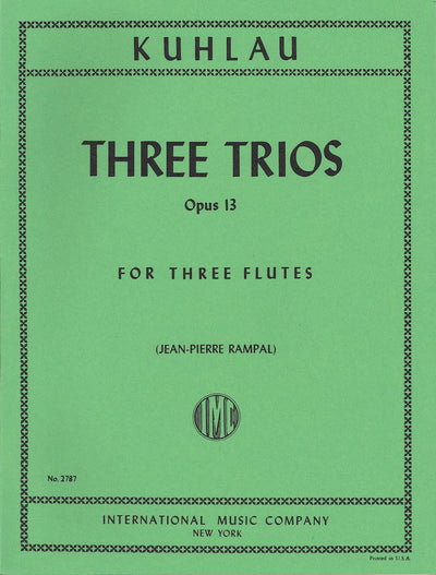 スリー・トリオ 3つの3重奏曲（フルート3重奏）／Three Trios Opus 13 (Flute Trio)